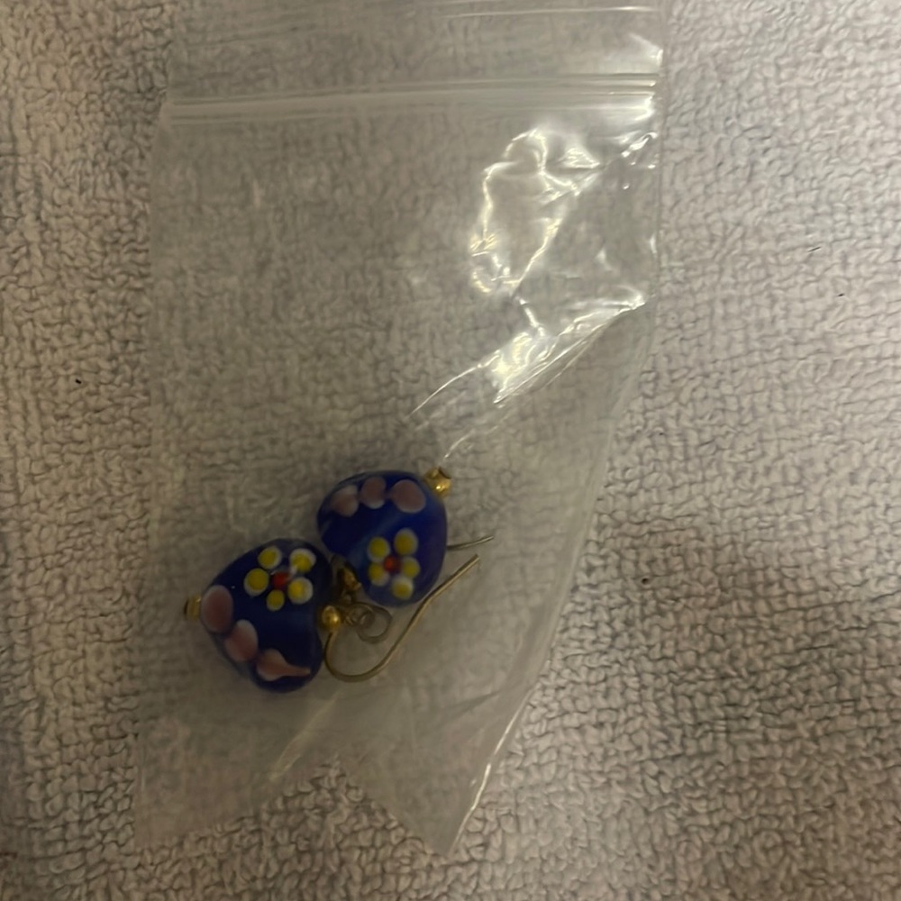 Heart shaped glass earrings